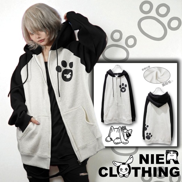 白黒　コート nier TWO-TONE DOUBLE ZIP PARKA【BLACK×WHITE】 | NIER CLOTHING