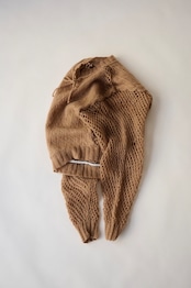 Cable & mesh Knit cropped sweater