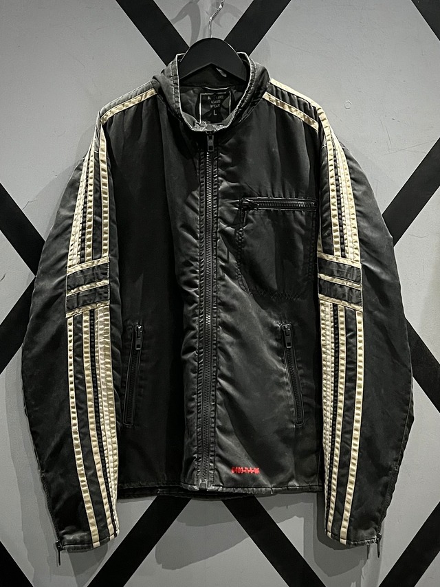 【X VINTAGE】Good Fade Line Design Vintage Single Riders Jacket