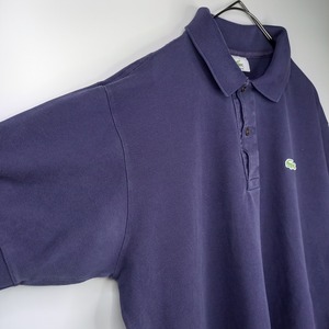 ラコステ　ポロシャツ　刺繍ロゴ　シェルボタン　ユーロ古着　ネイビー　4サイズ