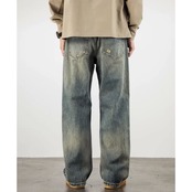 ワイドストレート フルレングス デニムパンツ af0442