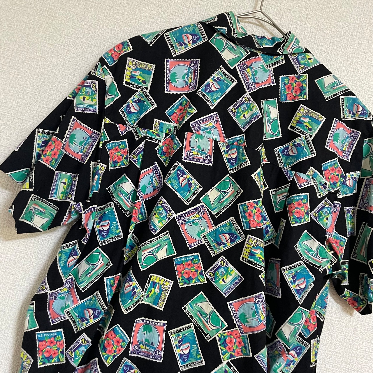 Chaus Sport 切手風プリント総柄シャツ