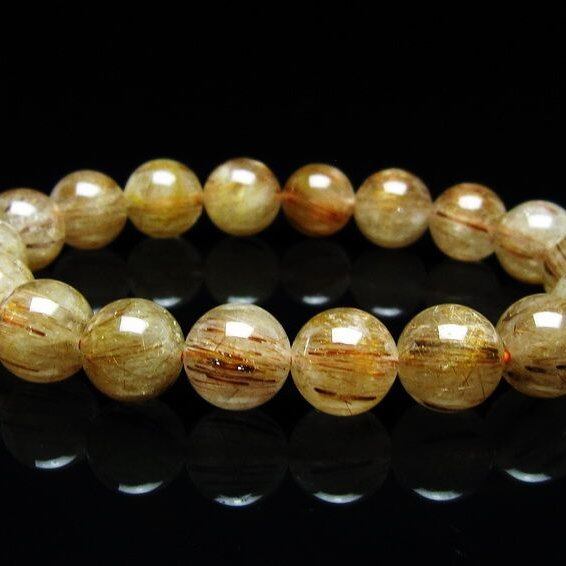 キャッツアイルチルクォーツ ブレスレット 12mm ルチルクォーツ ブレス 一点物 メール便可 [M便 1/10] 111-45813