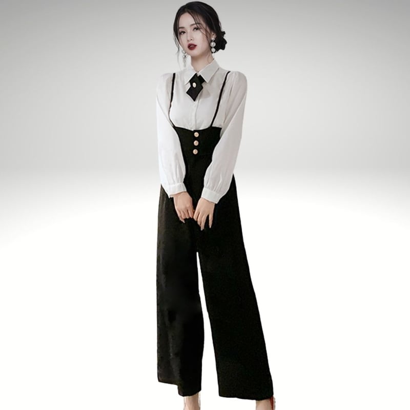 スカート ツーピース クール モード 韓国 ツーピース 春服 ブラウス スカート ハイウエスト スリット