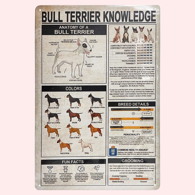（数量限定）ブルテリア ブリキ看板　No.61