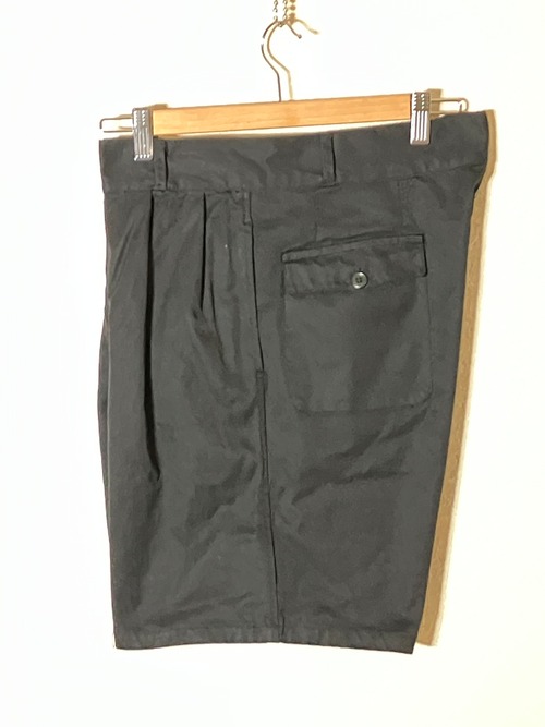 DEAD STOCK ITALIAN ARMY 70’S 2PLEATS CHINO SHORTS BLACK DYE 3