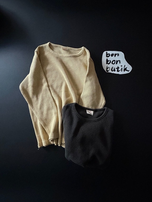 【取寄】bonbon butik｜waffle tee｜ワッフルTシャツ｜XS-JM｜kids&jr｜26 autumn