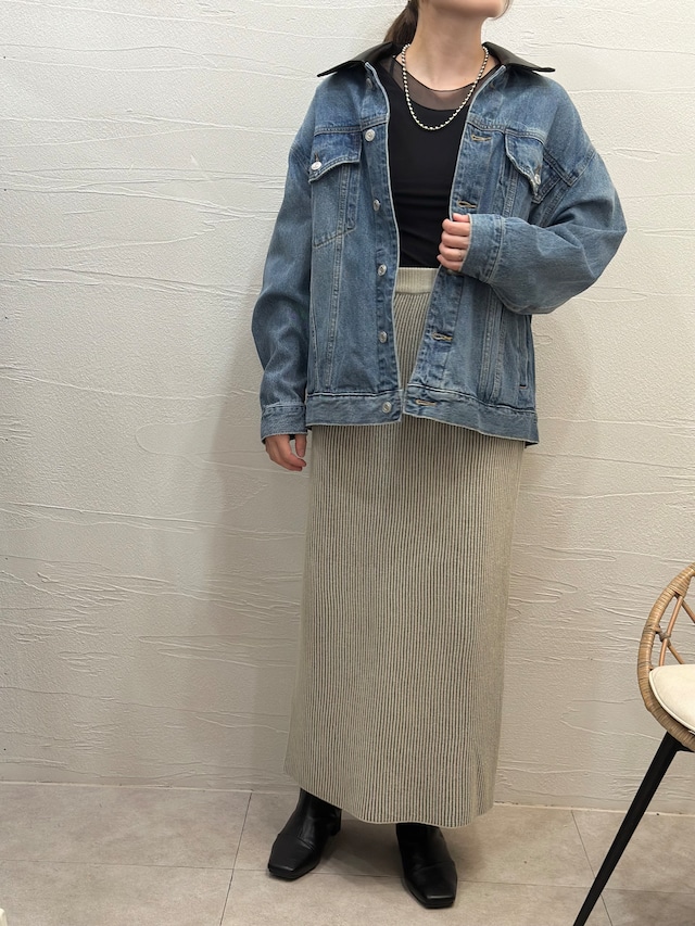 【CLOCHE】畦編みニットスカート