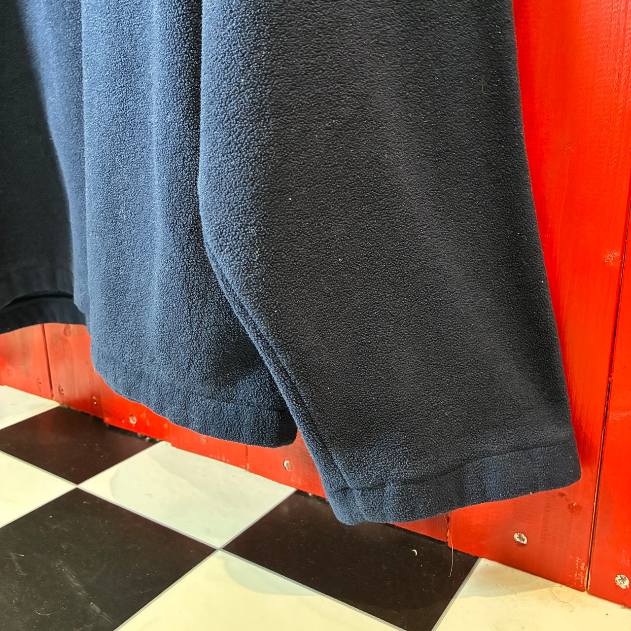 90s TOMMY HILFIGER/ハーフジップフリース ネイビー マルチカラー切替 M