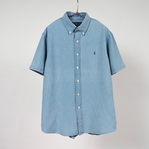 RALPH LAUREN Chambray S/S Shirt XL ポロラルフローレン シャンブレー ボタンダウン 半袖シャツ