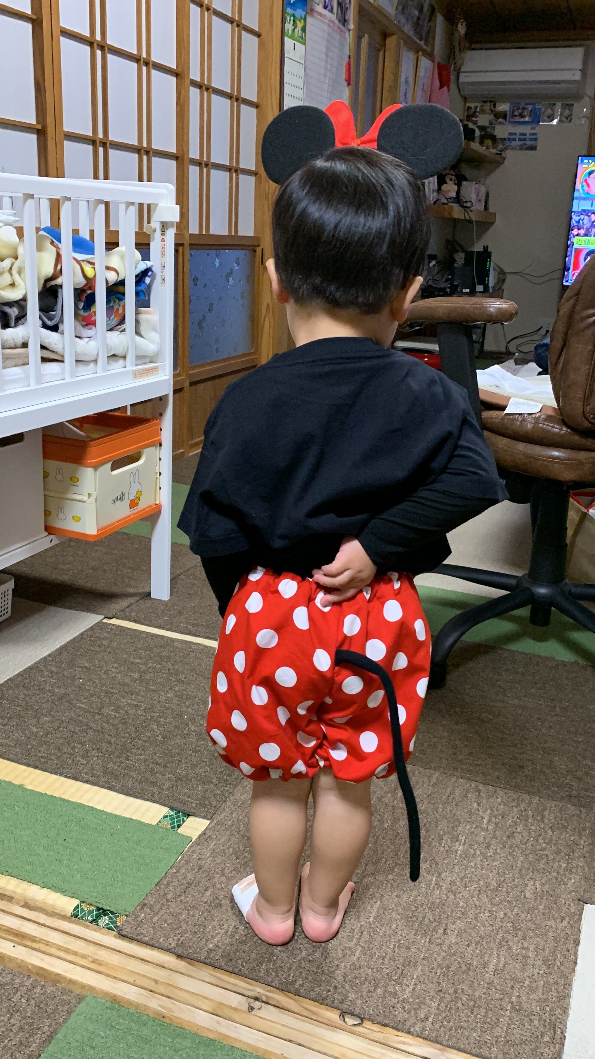 かぼちゃパンツ ネズミさん 赤 水玉 ハンドメイド 100㎝～ | Ha-Reee hobag