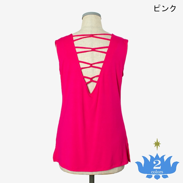 クロスバックタンク　ロータス　Cross Back tank top Lotus