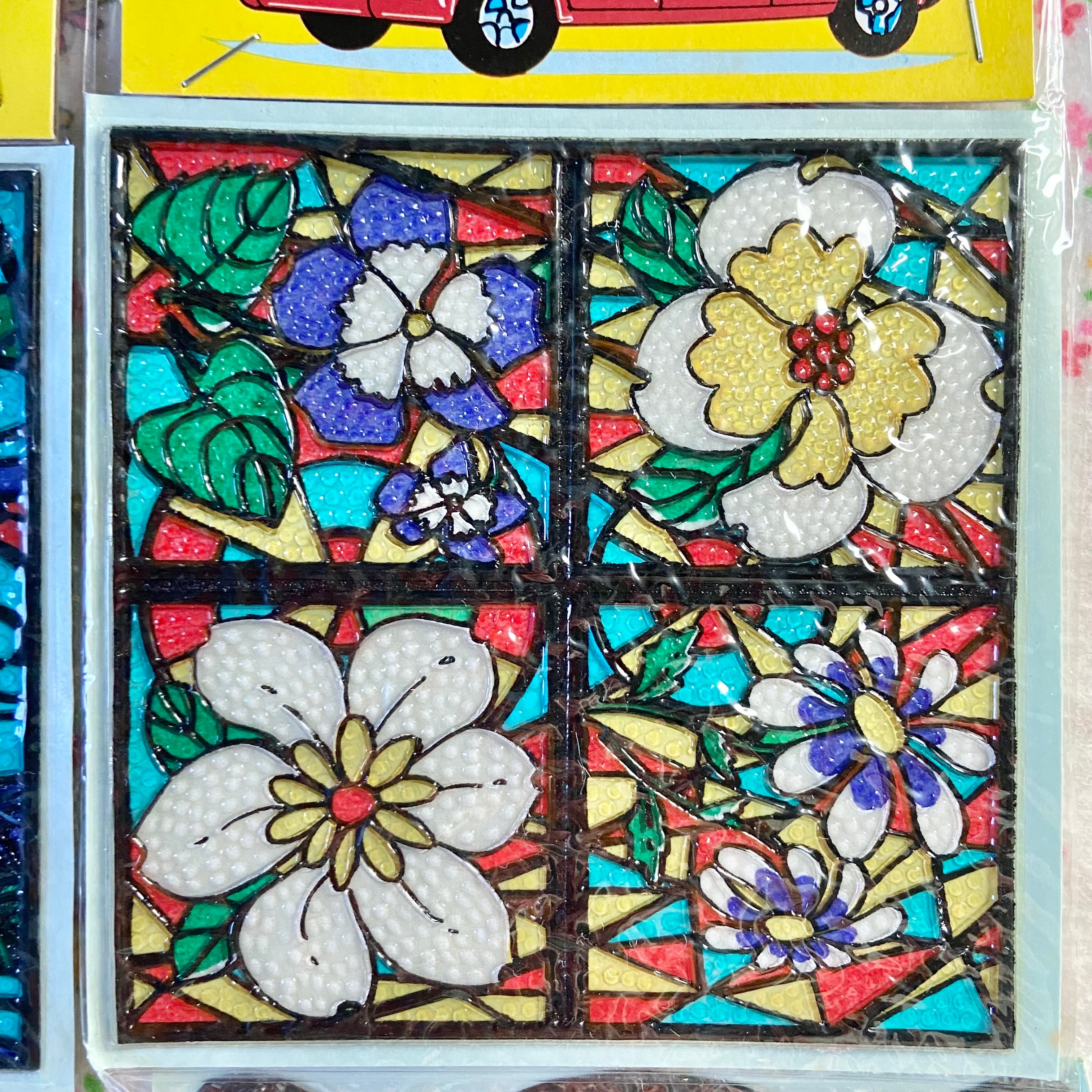 昭和レトロ☆懐かしステンドグラス風☆シール☆デッドストック