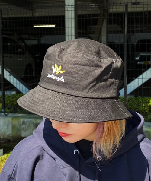 Mark Gonzales (マークゴンザレス) ゴンバト刺繍 バケットハット 帽子 2G9-61123 ブラック