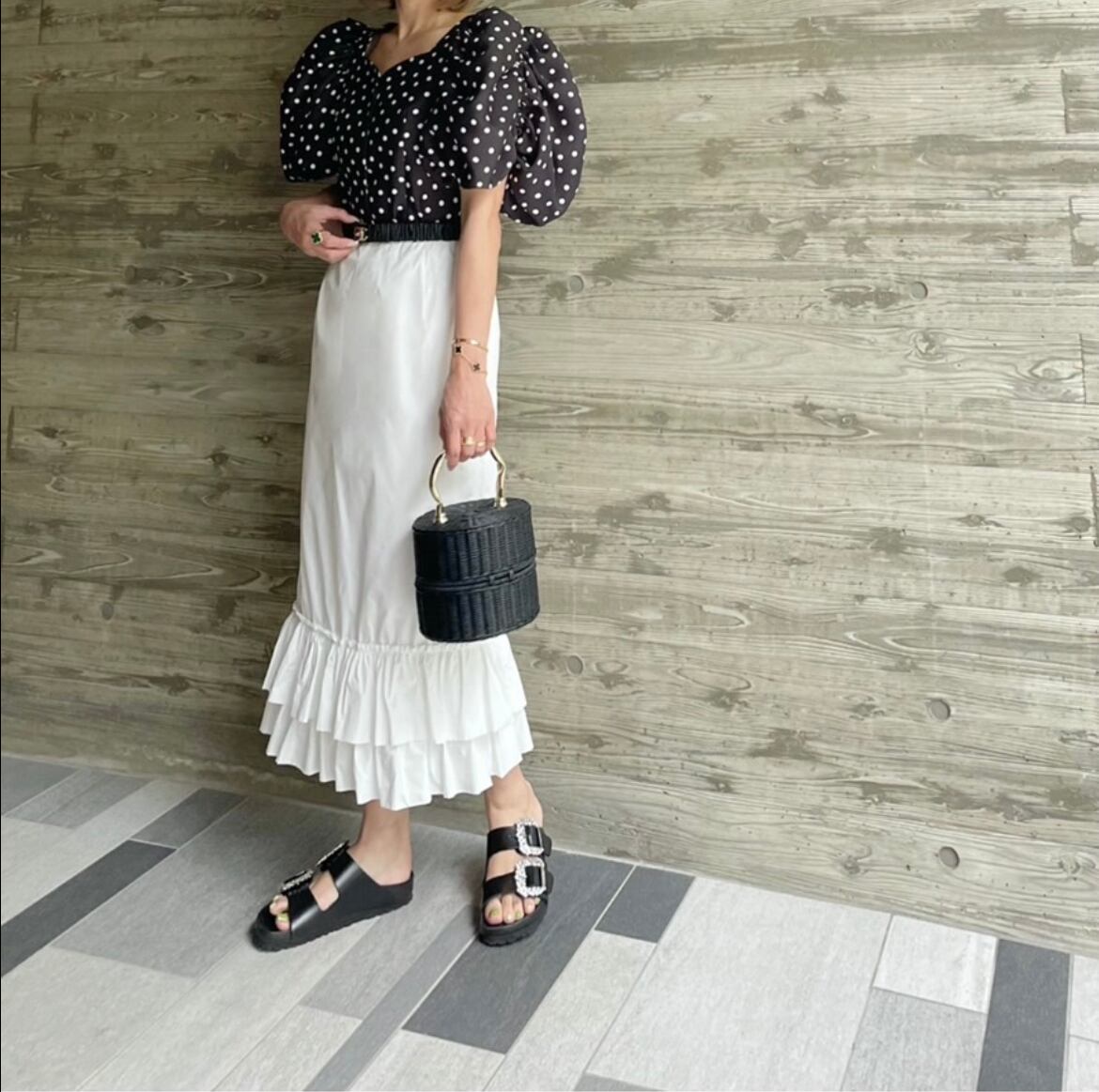 大人気商品 cygne シーニュ バルーンギャザーブラウス ドット sarah