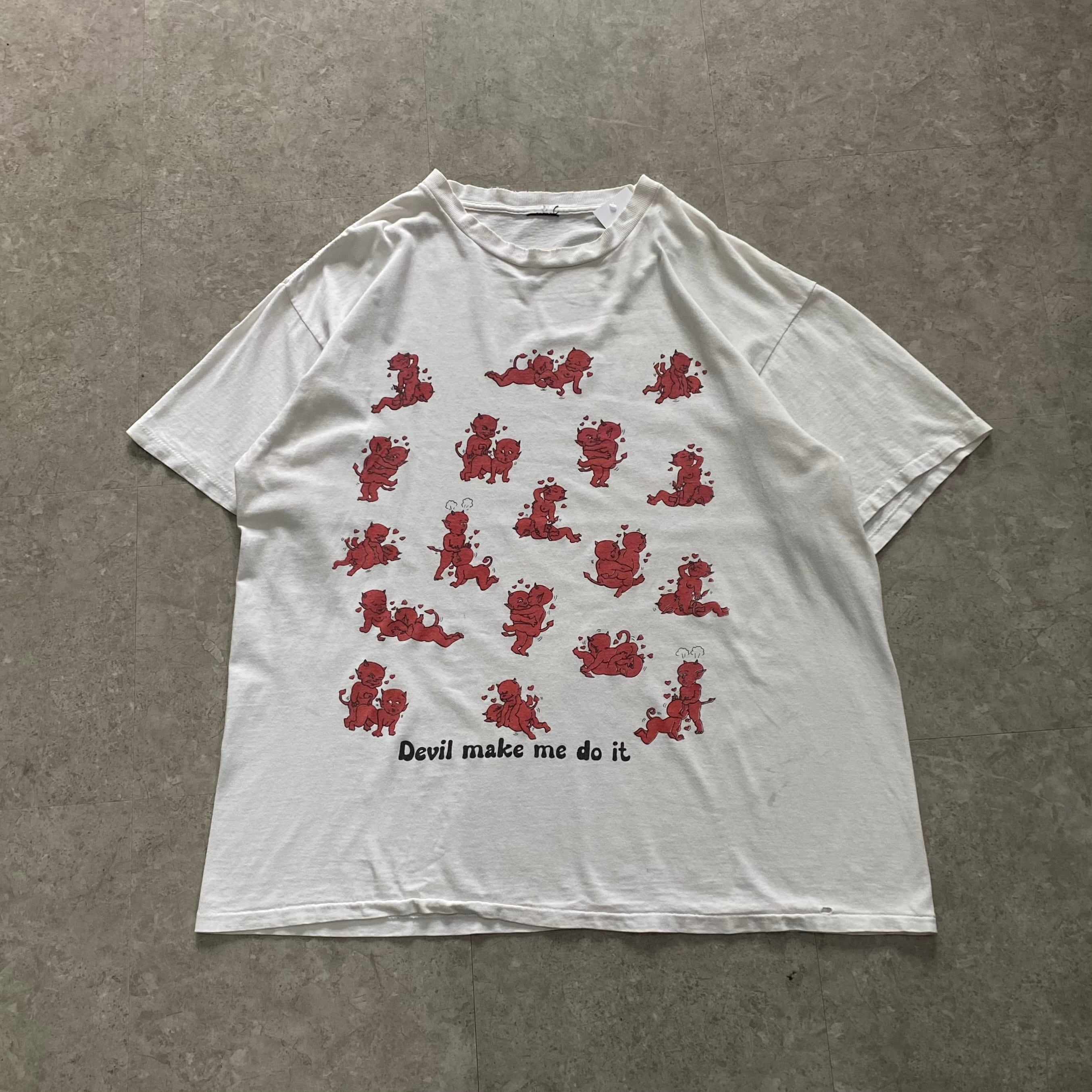 さ*割様 激レア 90s USA製 ヴィンテージ レッドデビル 四十八手 Tシャ 90s ビンテージ レッドデビル 四十八手 Tシャツ エロ - メルカリ