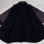 PERRY ELLIIS ペリーエリス ボーダー ウール ジャケット コート /パープル系 レディース