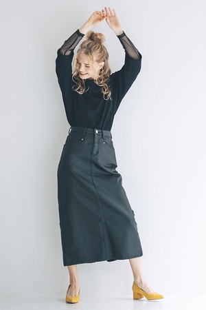 INDIMARK インディマーク レディース ウレタンコーティングスカート ブラック WJ141