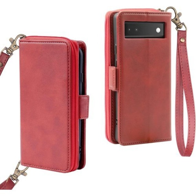 Google Pixel 7a ケース 手帳型 グーグル ピクセル 7a 手帳型ケース 多財布デザイン Pixel 7a カバー 手帳 専属ストラップ ピクセル 7a スマホケース 財布型 サイドマグネット スタンド機能付き googlepixel7a 手帳型ケース カード収納 ピクセル7a 財布一体型ケース Google Pixel 7a用 6.1inch対応 S1 レッド 2030