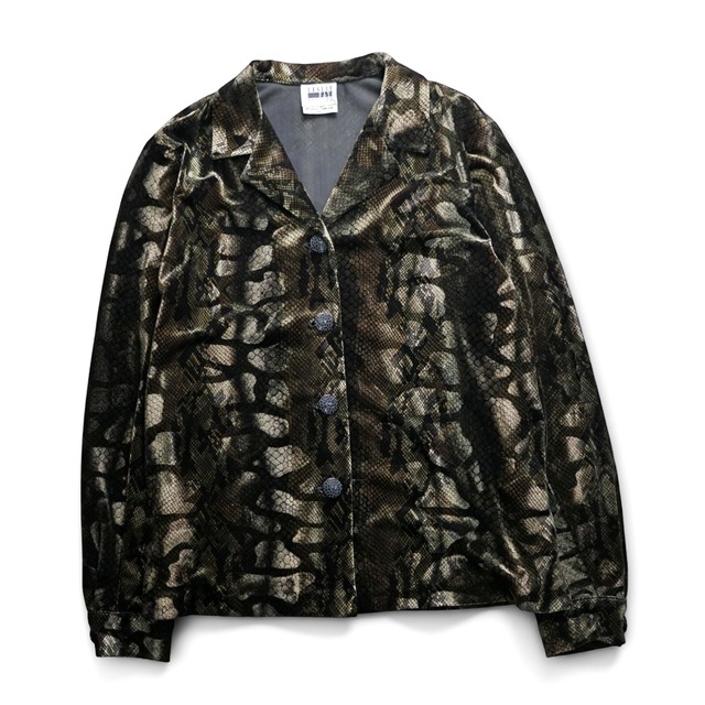 Vintage python pattern velvet tailored jacket "made in Guatemala"