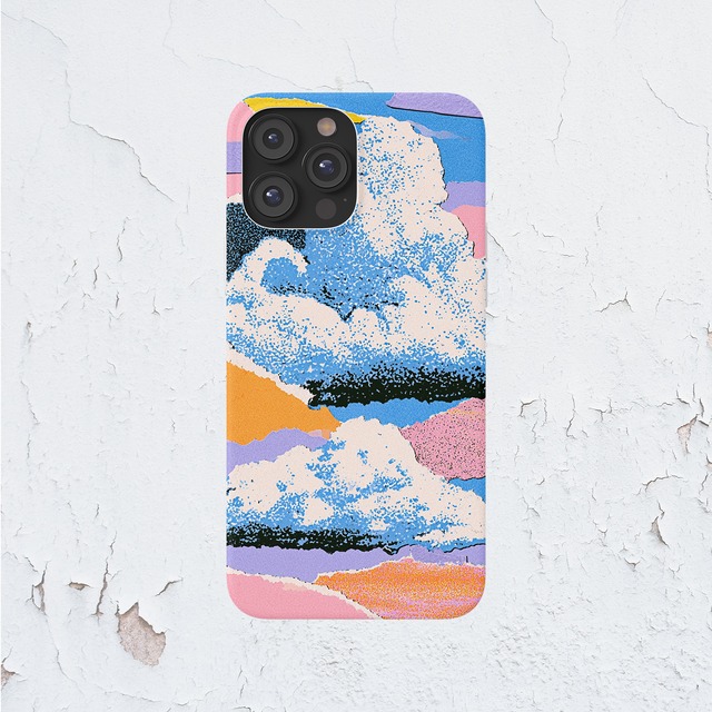 受注生産 iPhoneケース 青空と雲のカラフル風景コラージュ｜風景コラージュ ZINE020D