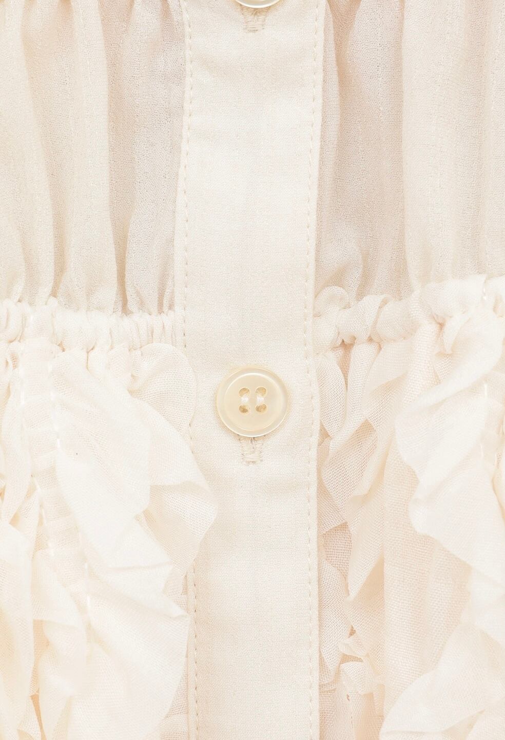 CLANE W FACE TOPSTITCHED FRILL TOPS -IVORY- | Chapel