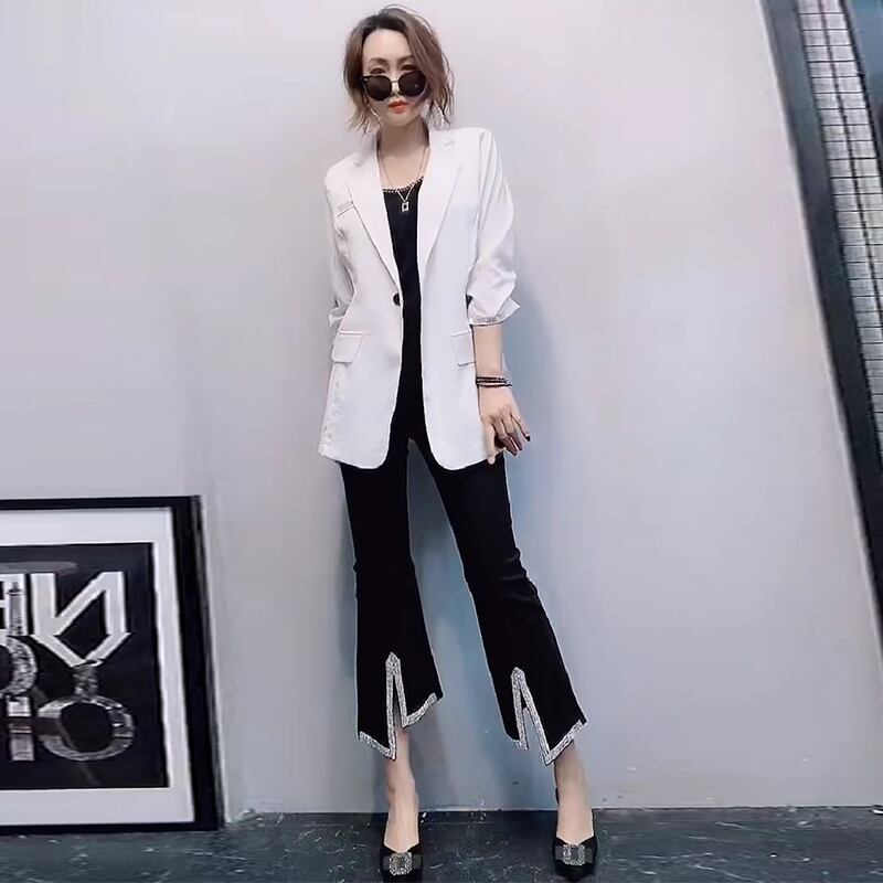 ルーズソリッド カラージャケット 薄手クロップド ソリッドカラー ミックスインファッション79189094873