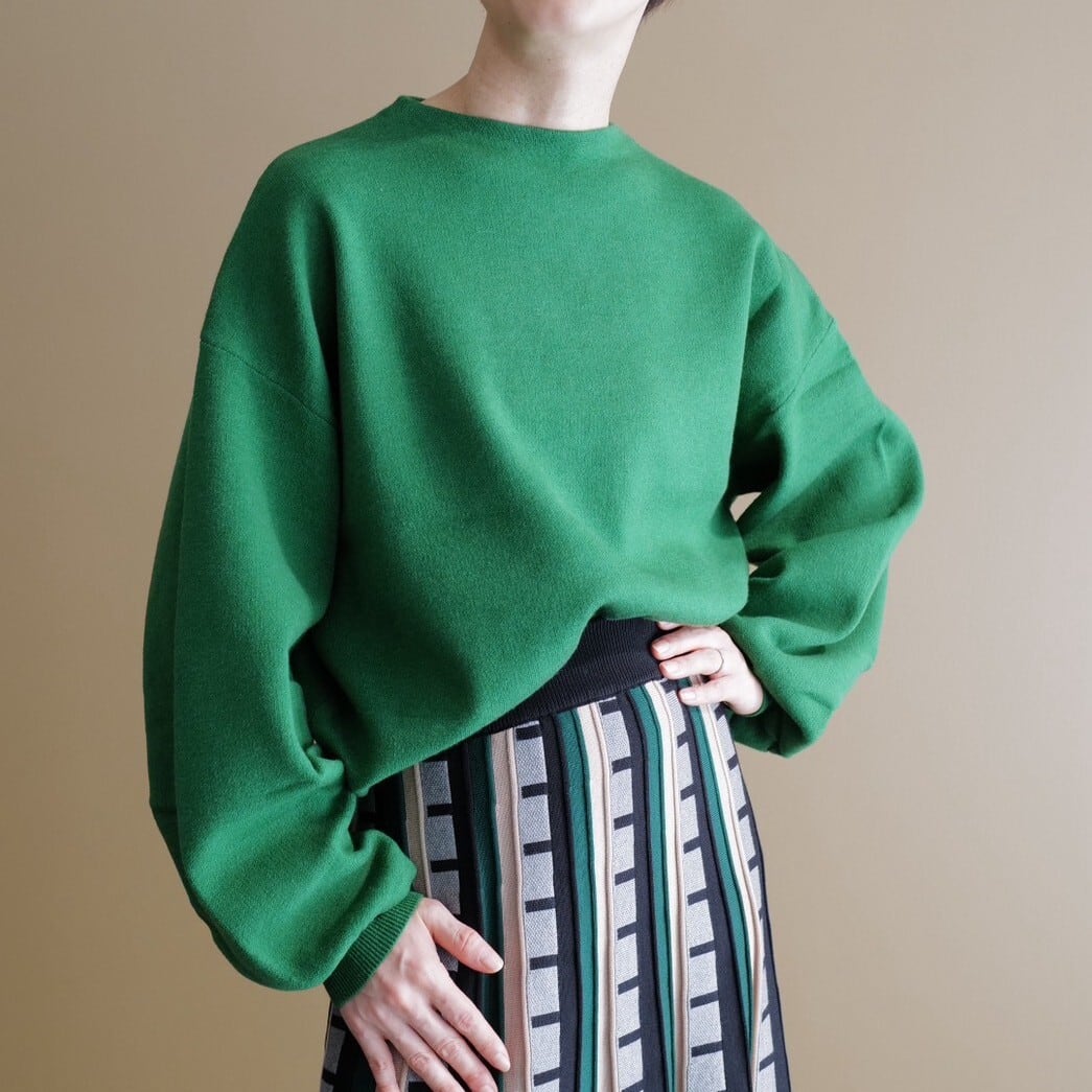 ★ボリュームスリーブニット(グリーン)