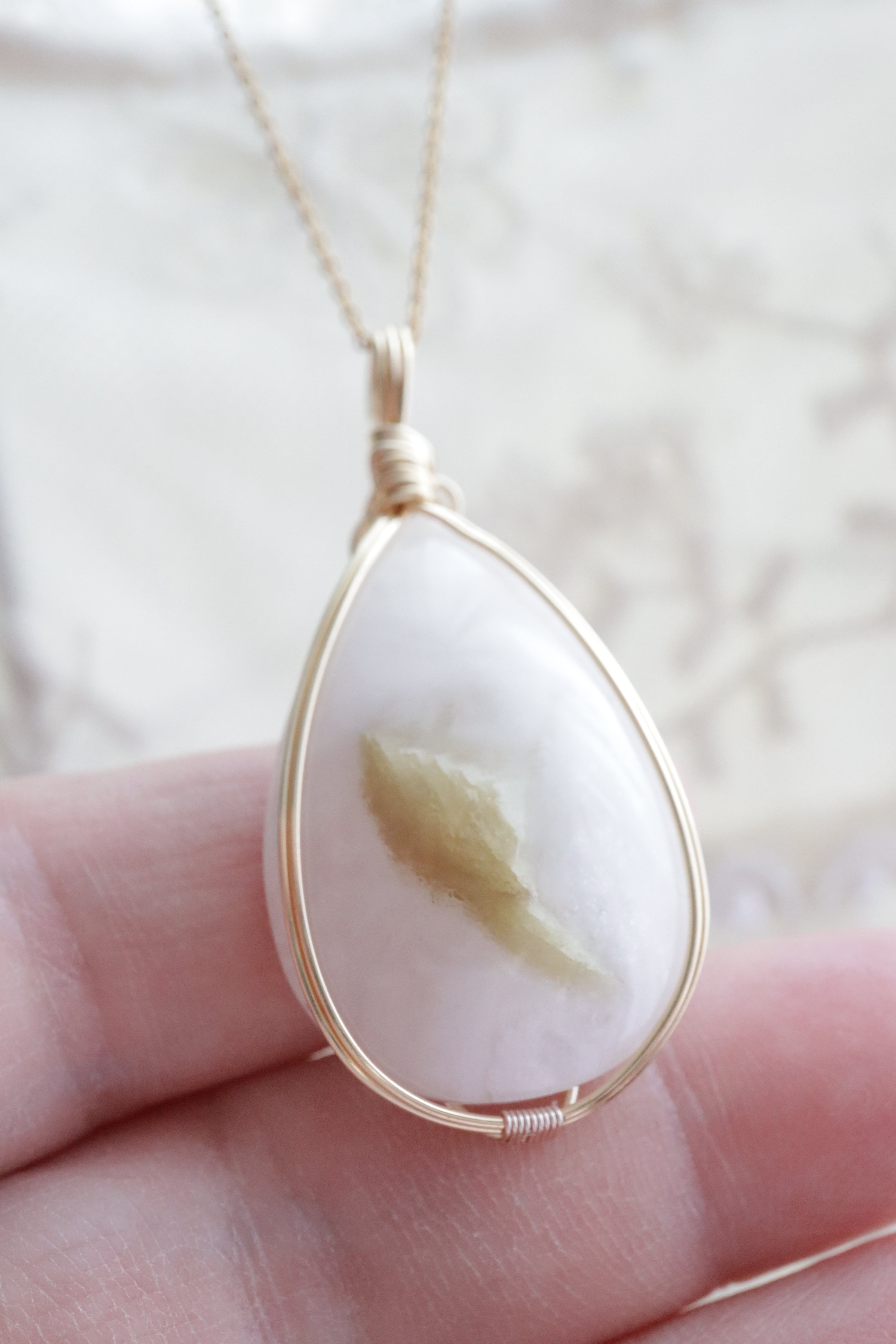 ゴールデンマイカ ワイヤーラッピング ペンダントトップ