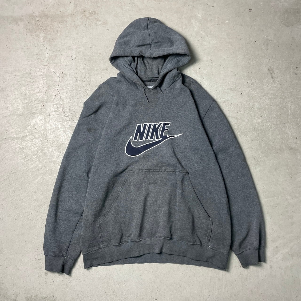 パーカー00年代 NIKE ナイキ スウォッシュ ロゴプリント スウェットパーカー メンズM