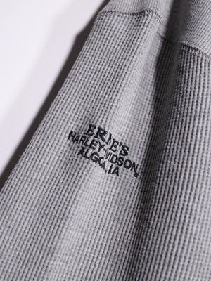 “HARLEY-DAVIDSON”  刺繍 logo waffle long sleeve gray