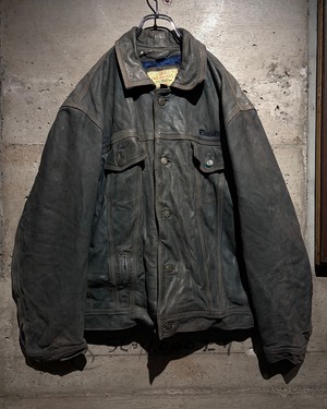 【Caka】“Redskins” Beautiful Fade Vintage Tracker Leather Jacket