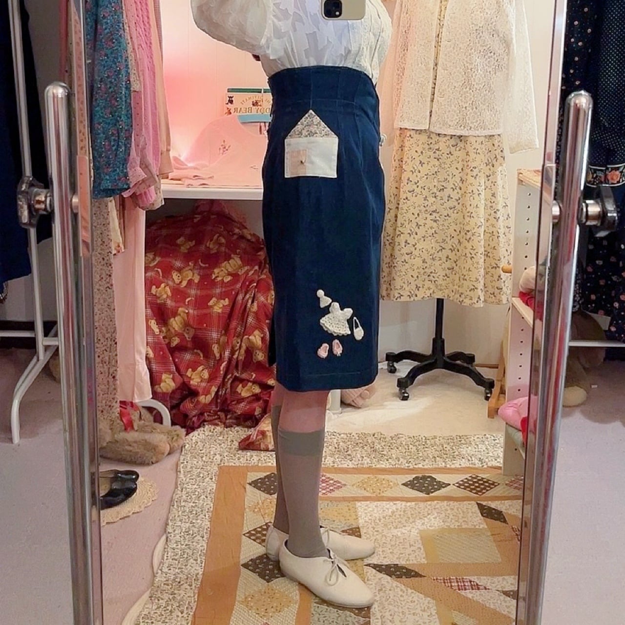 remake ✂︎ fairy's outing big buckle skirt