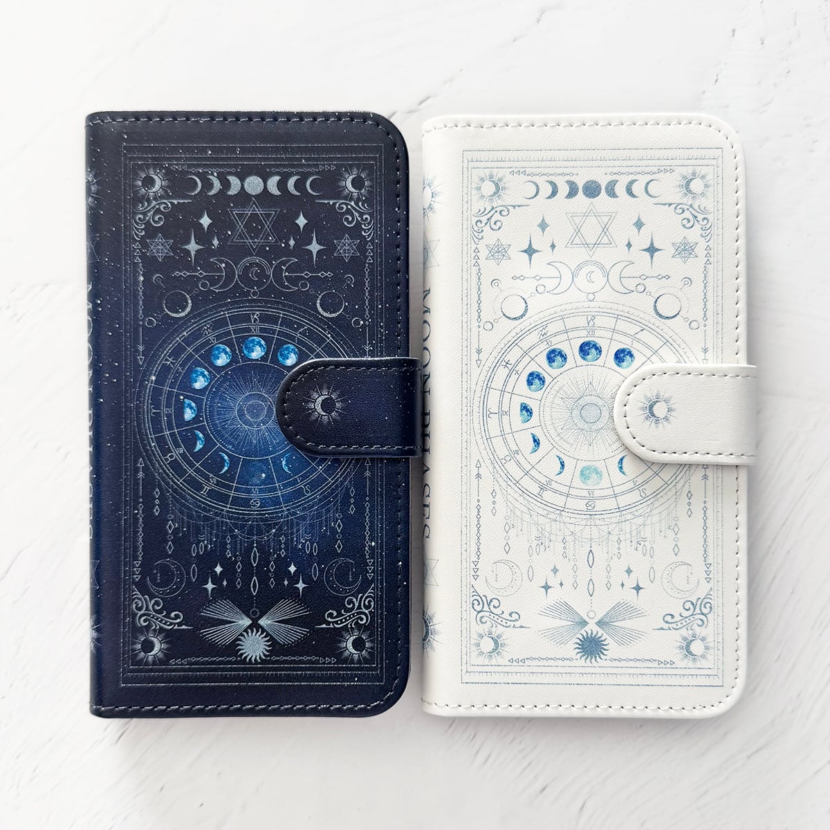 月の満ち欠け・12星座 スマホケース 手帳型スマホケース iPhoneケース