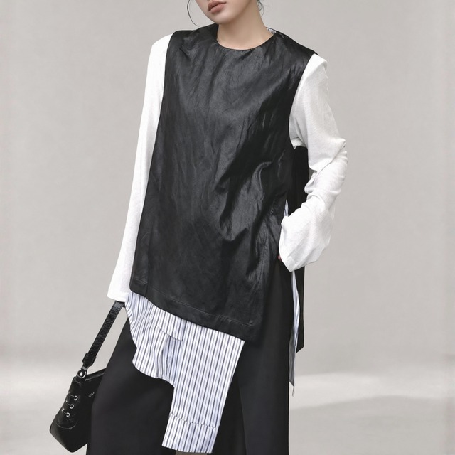 Sleeveless long cardigan vest C0320