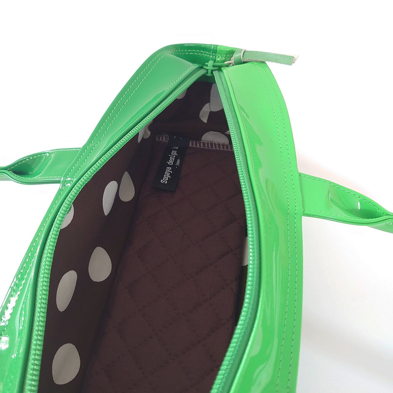 sugaya design lab エナメルバッグ ] ご予約 hosonaga M＃ グリーン+