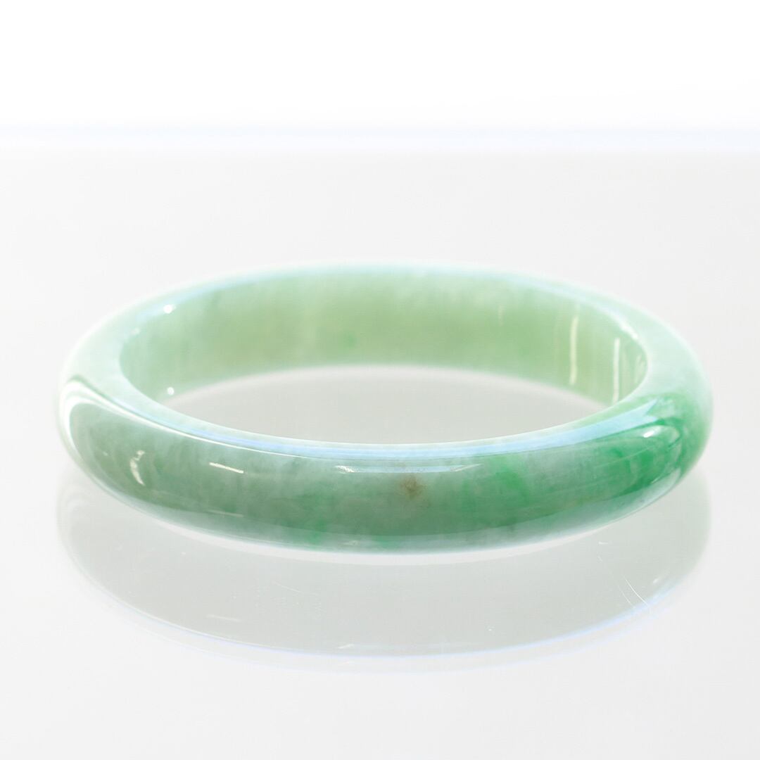 内径 約53mmx48mm 】楕円形 バングル gui fei/ green A貨翡翠