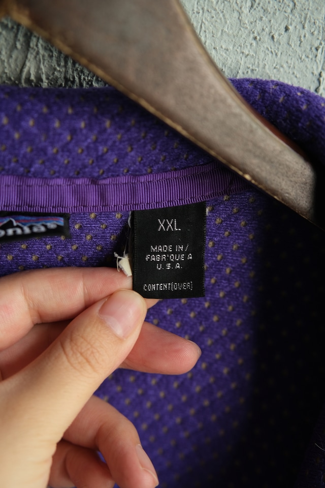 Utah/90's "patagonia" retro cardigan/made in usa/natural,purple