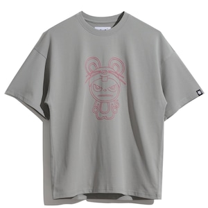 SALE 【HIPANDA ハイパンダ】男女兼用 ビッグシルエット 十二支 子年 刺繍 Tシャツ UNISEX BIG SILHOUETTE RAT YEAR EMBROIDERY SHORT SLEEVED T-SHIRT / GRAY