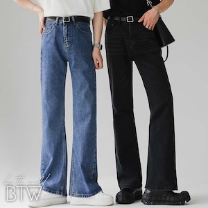 【韓国メンズファッション】デニムフレアロングパンツ きれいめ カジュアル デニム ボトム BW2267