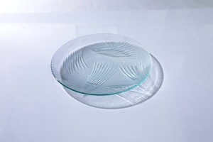 昭和型板ガラス「いちょう」　皿　円形　小（Φ120mm）
