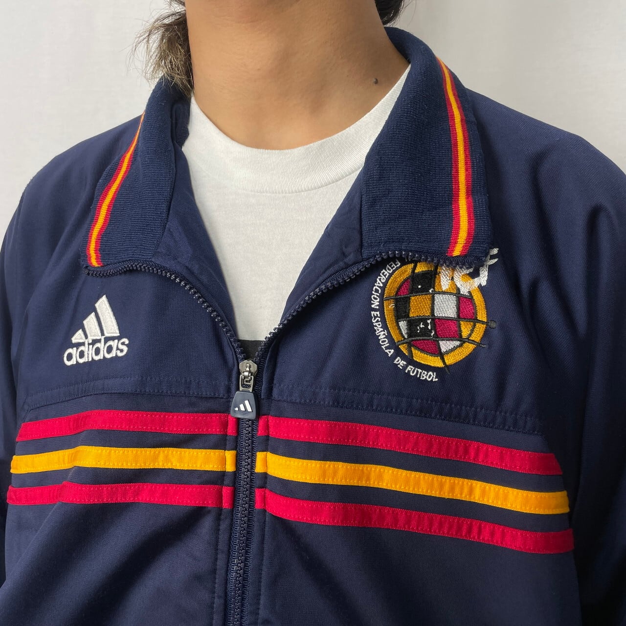 adidas ネイビー × イエロー vintageトラックジャケット ジャージ