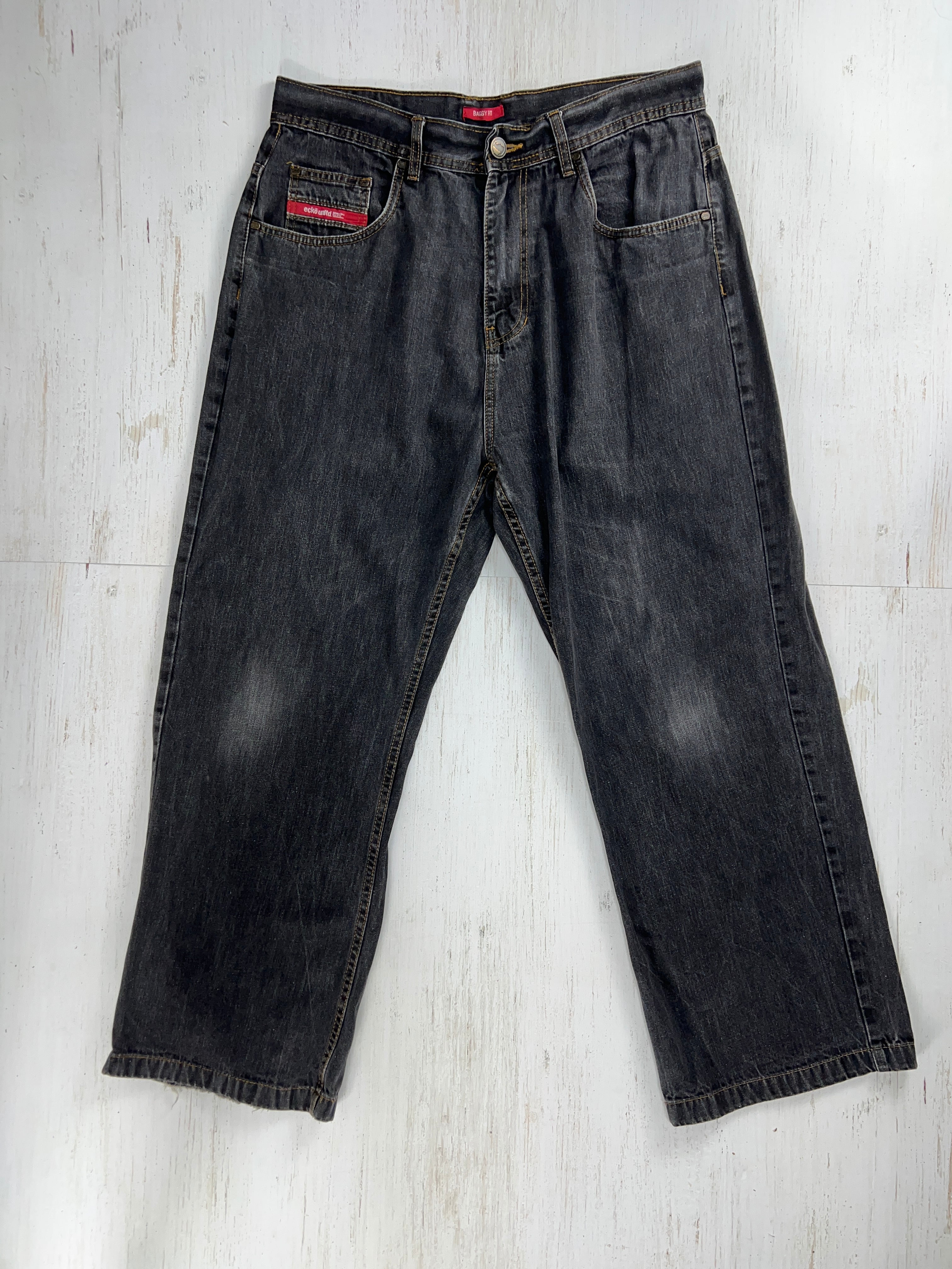 2000’s Ecko Unltd. Baggy Jeans Black Denim Wide Fit W34-35 / バギージーンズ ブラックデニム ワイドフィット W34-35 #F24