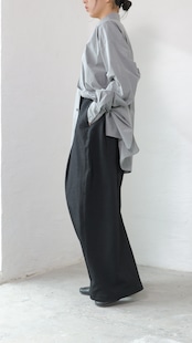 i’m here - “He is twitted” Pants :Black|ツイスト立体パターン/軽量ポリエステル/レザーパッチ