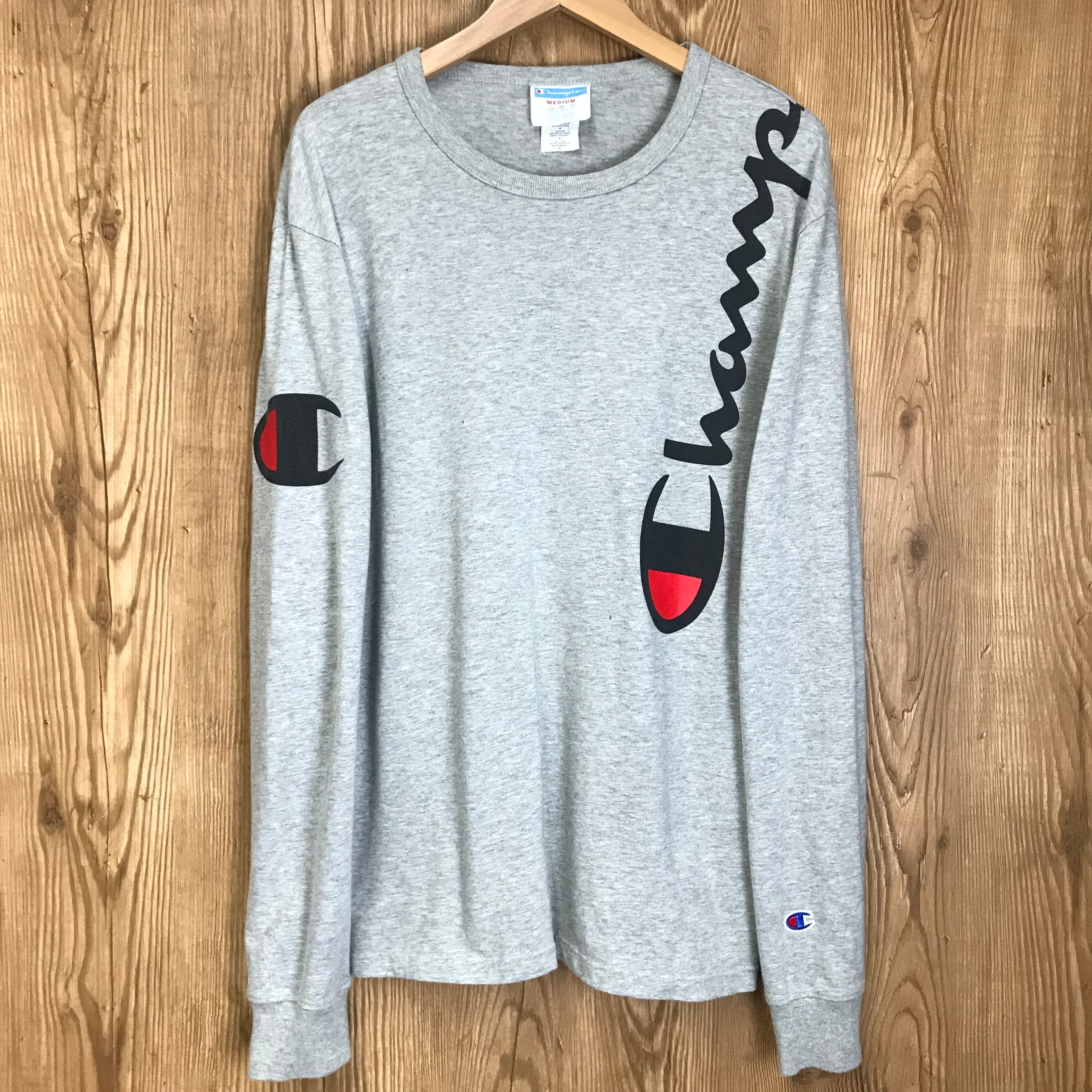古着 Champion チャンピオン ロゴ スリートーン ボーダー ビンテージ 
