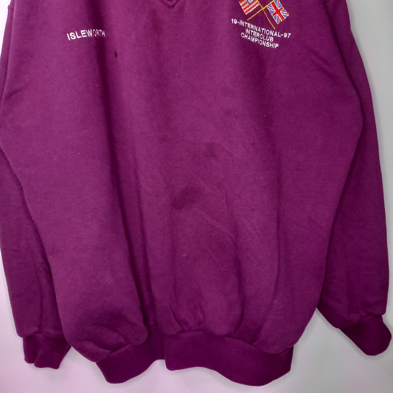 LINKSPORT　Vネック　記念スウェット　トレーナー　企業　刺繍ロゴ