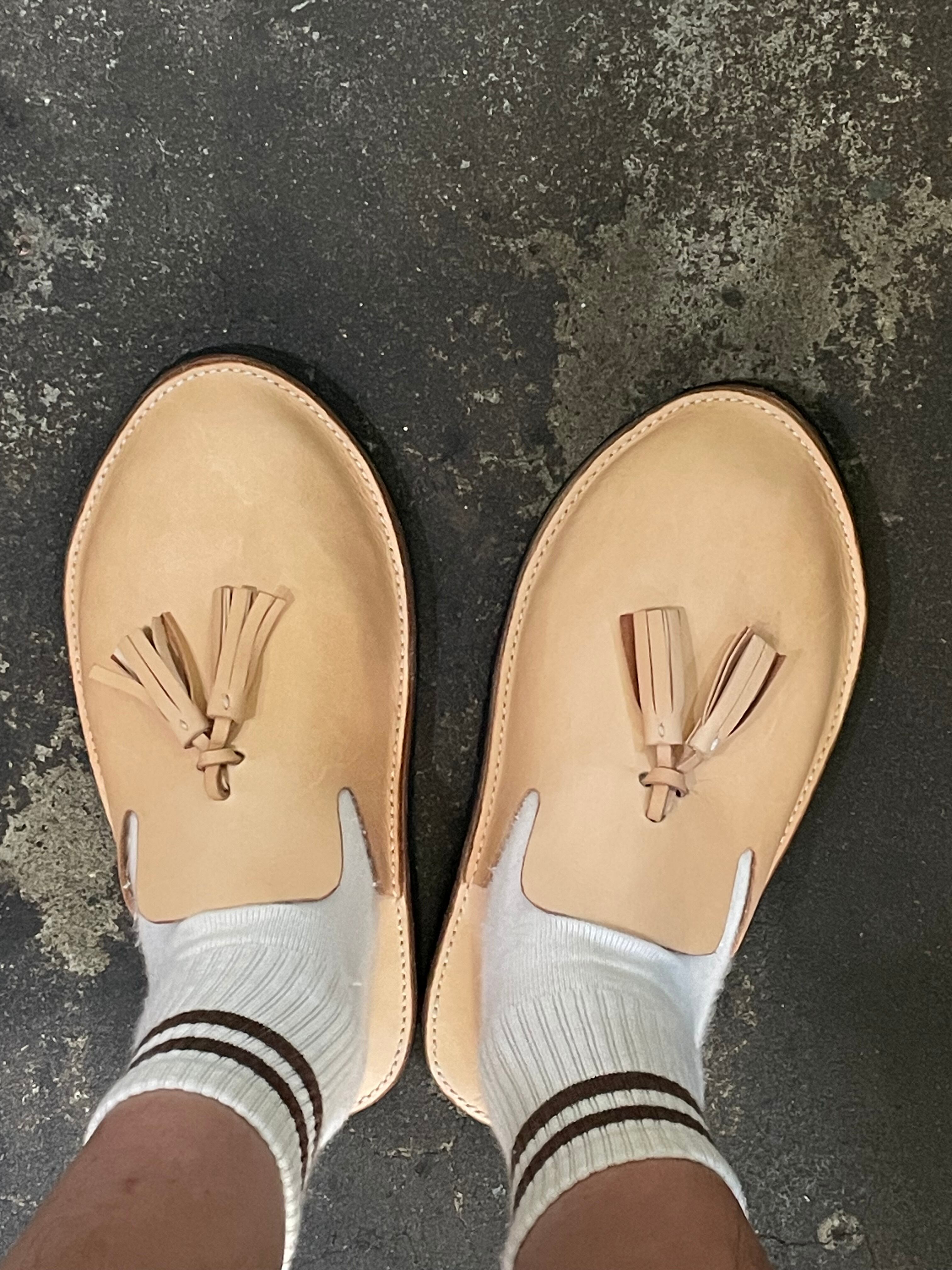 ハンドメイド　レザータッセルサンダル　ヌメ革　本革　革靴　シューズ　スニーカー ハンドメイド レザータッセルサンダル ヌメ革 本革 革靴 シューズ