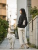白柴　ジップパーカーバックデザイン