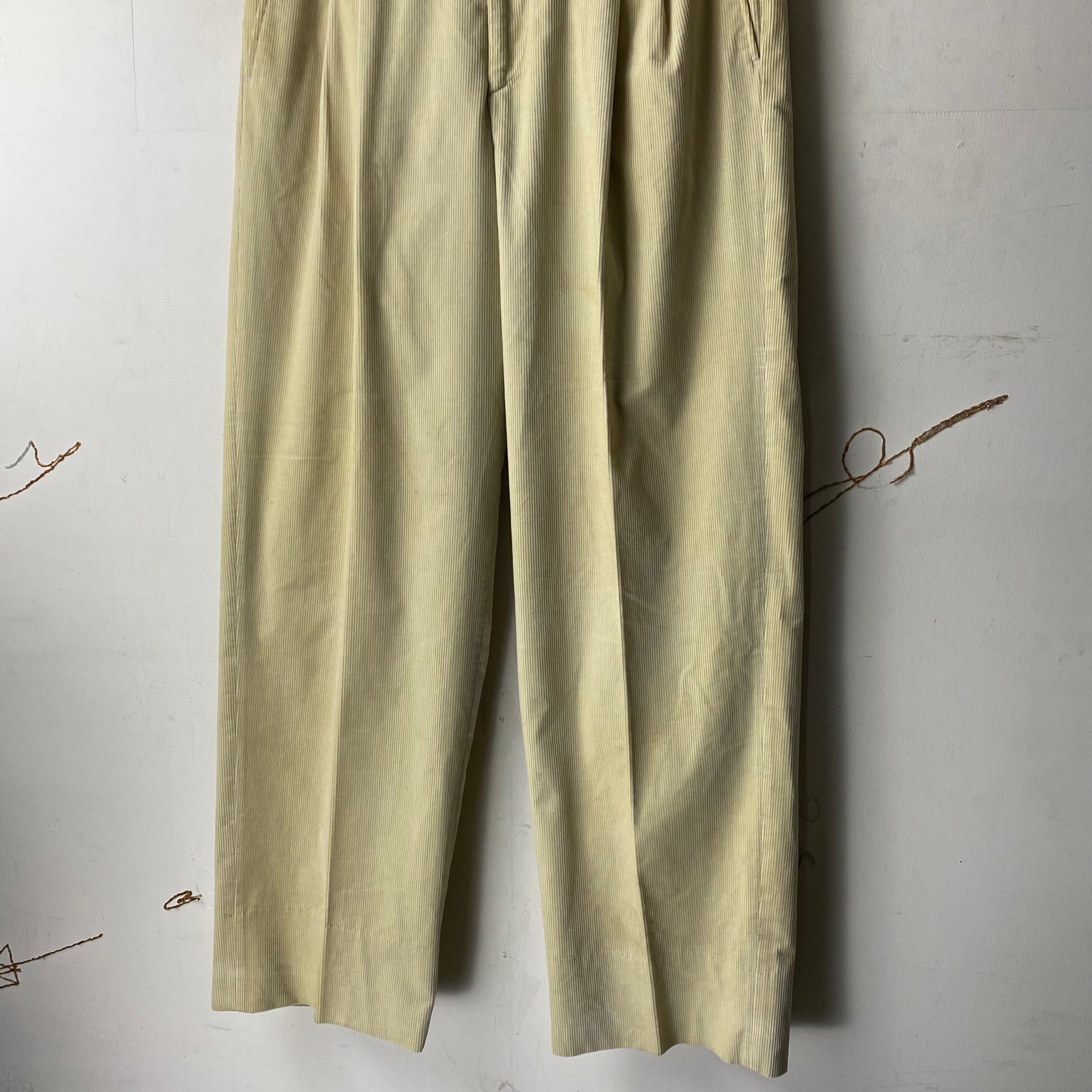vintage HERMES leather trimming corduroy pants | NOIR ONLINE