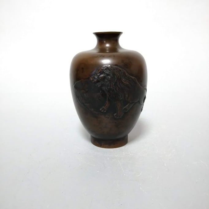 ヴィンテージ　骨董　花瓶　木製　木彫　木